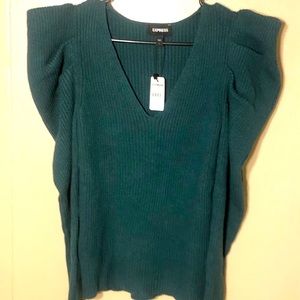 EXPRESS V-Neck Emerald Green Sweater, New With Tags!